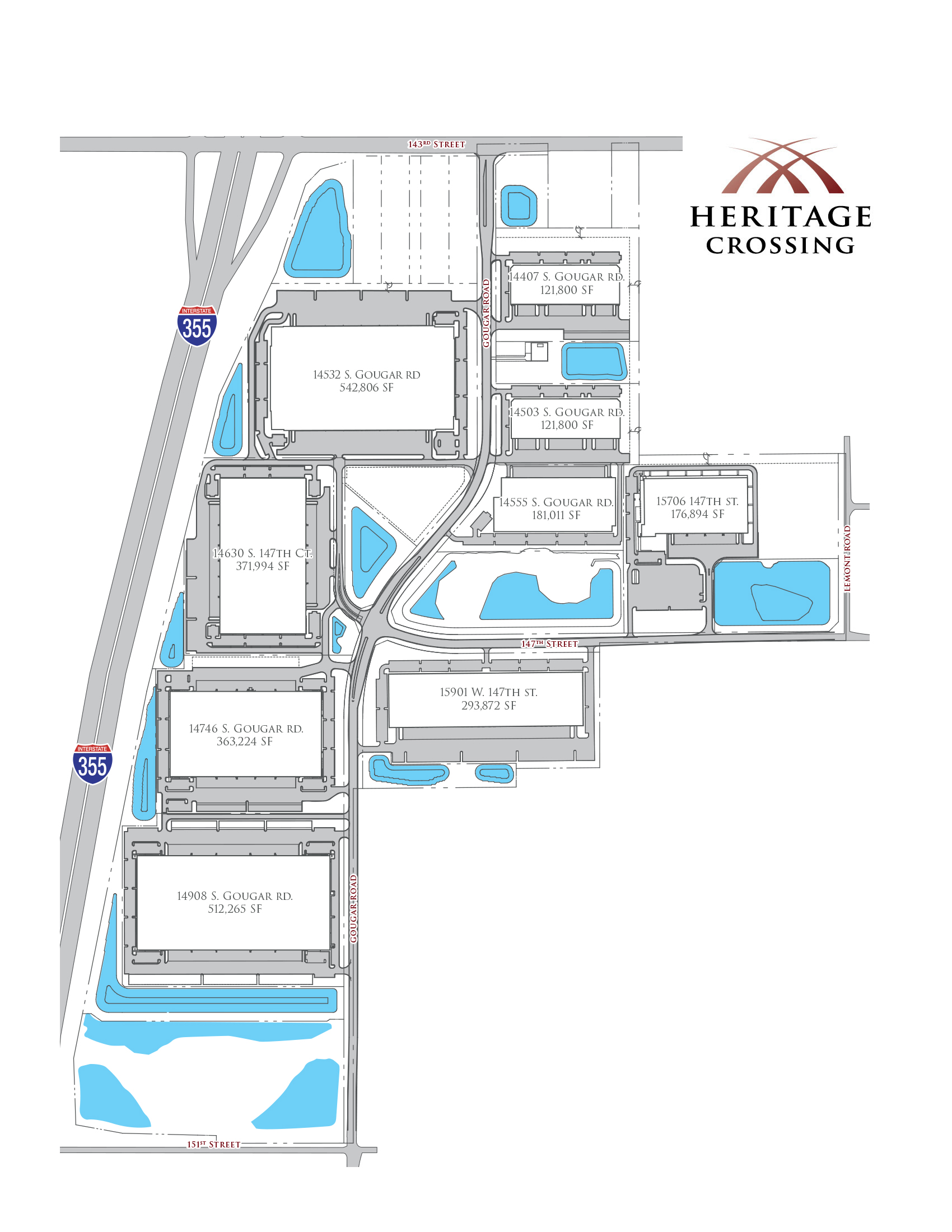 Illustrated master plan of the Heritage Crossing campus